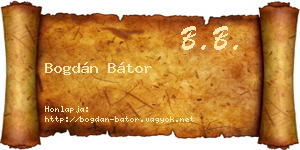 Bogdán Bátor névjegykártya