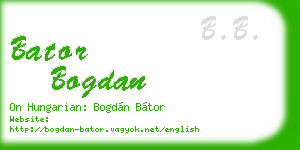 bator bogdan business card